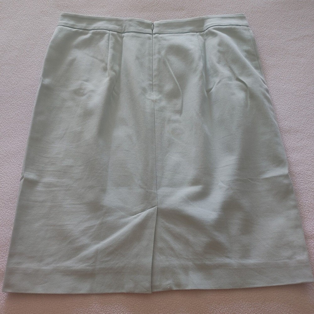 Cabi Straight Skirt Size 6 Knee Length Black Zip Light Blue Cotton Spandex - Picture 3 of 9